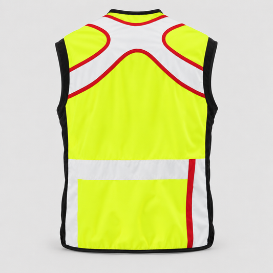 Gilet Serie POWER tipo SOCCORSO ALPINO Giallo Fluo/Nero