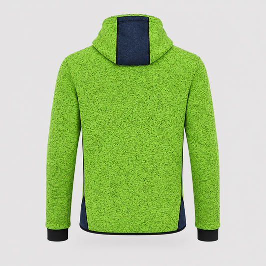 Giubbino GIUBTEC WOOL lavorato a maglia Giallo Fluo/Blu Navy