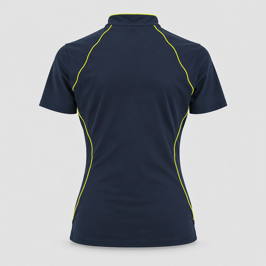Polo Tecnica BLITZ manica corta poliammide/elastan Blu Navy/Giallo Fluo