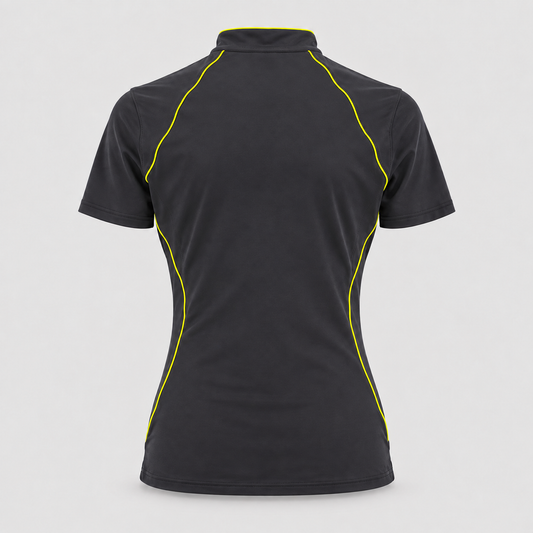 Polo Tecnica BLITZ manica corta poliammide/elastan Nero/Giallo Fluo