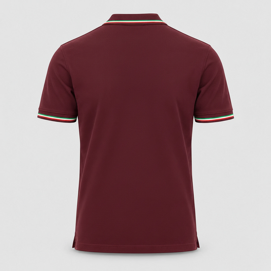 Polo ITALIA 100% cot. piquet tricolore PAYPER m/corta Bordeaux