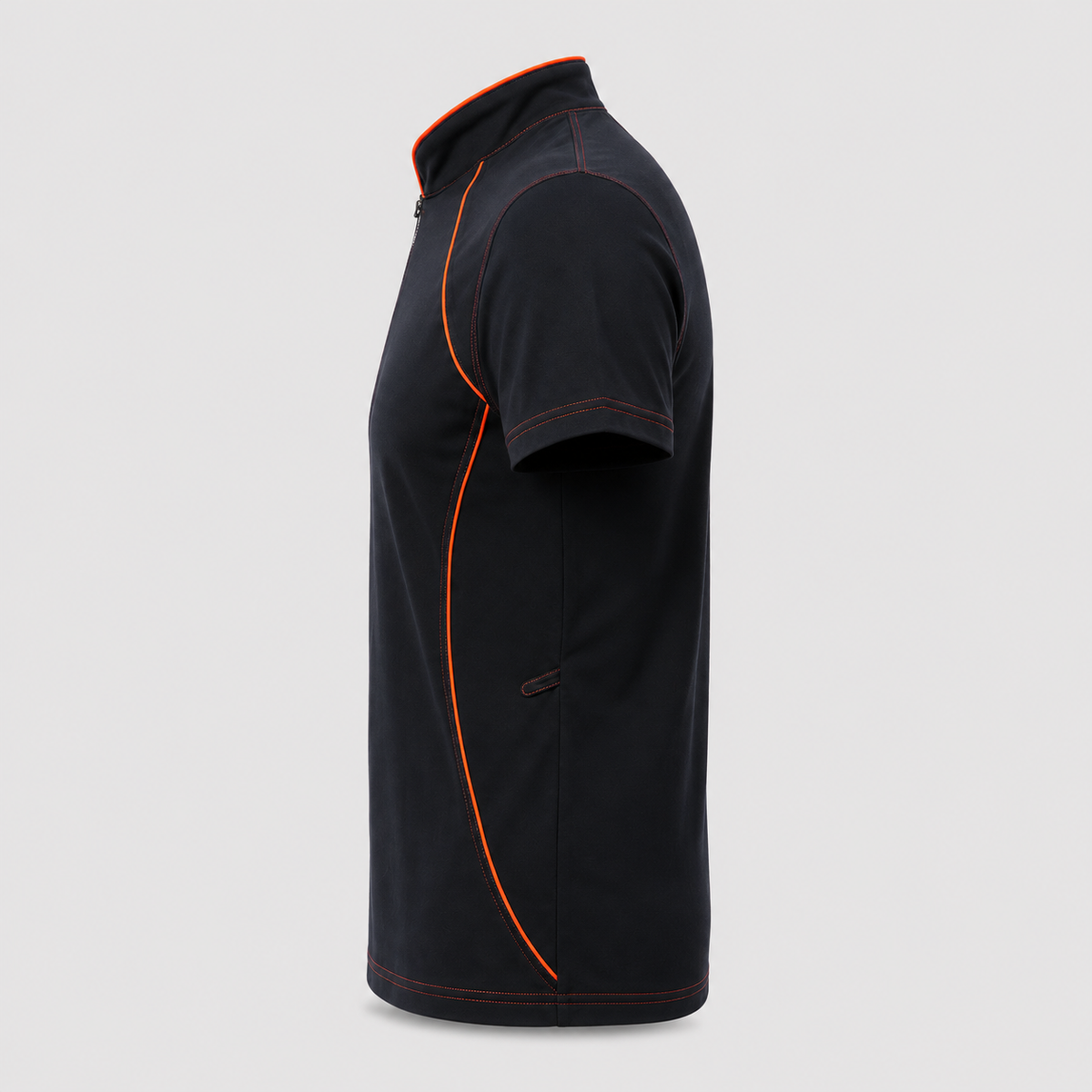 Polo Tecnica SPEED in Cotone Blu Navy / Rosso Fluo