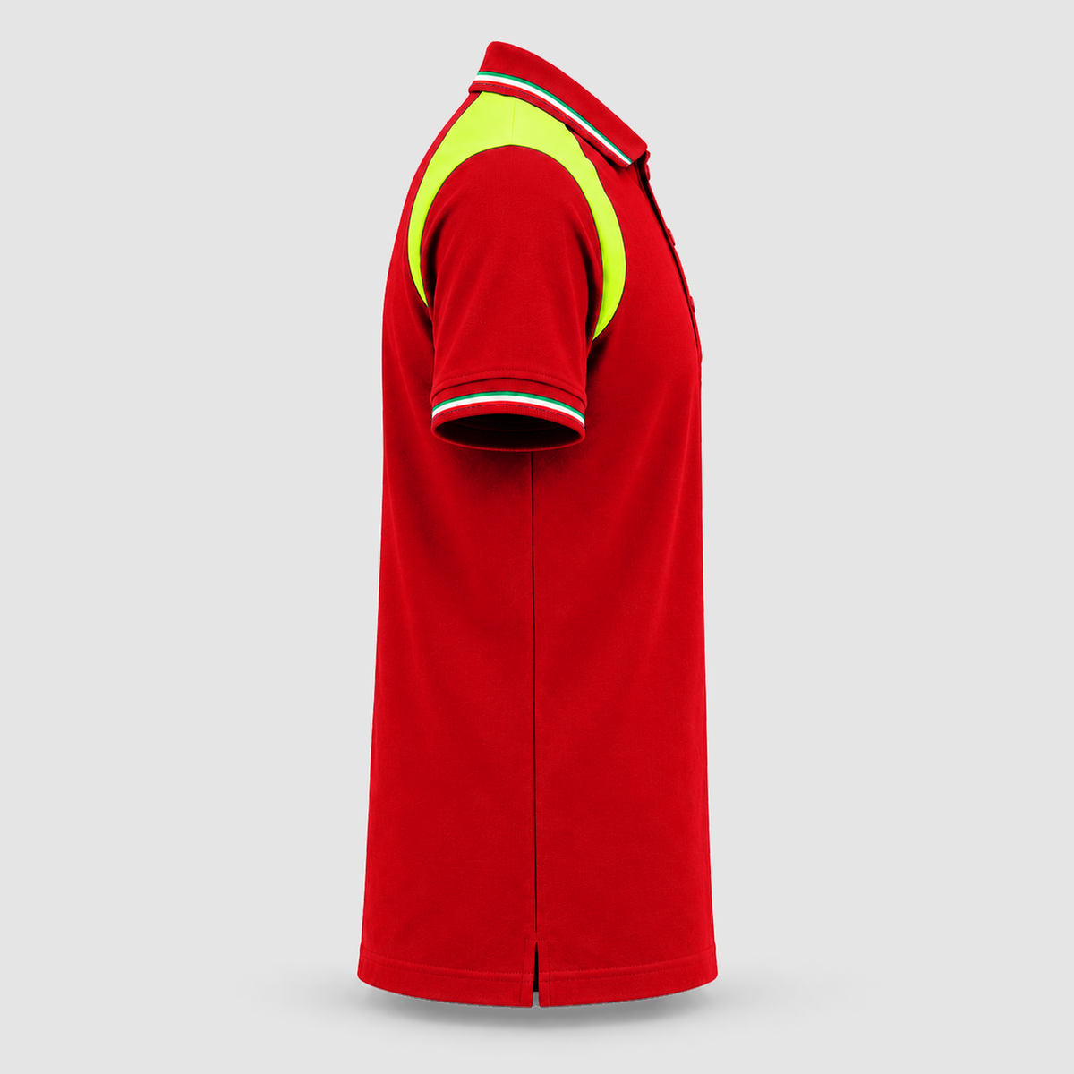 Polo art. TRIC16 Manica Corta Rosso Ban/Giallo Fluo