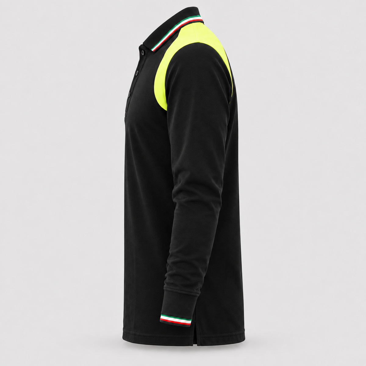 Polo art. TRIC16 Manica lunga Nero/Giallo Fluo