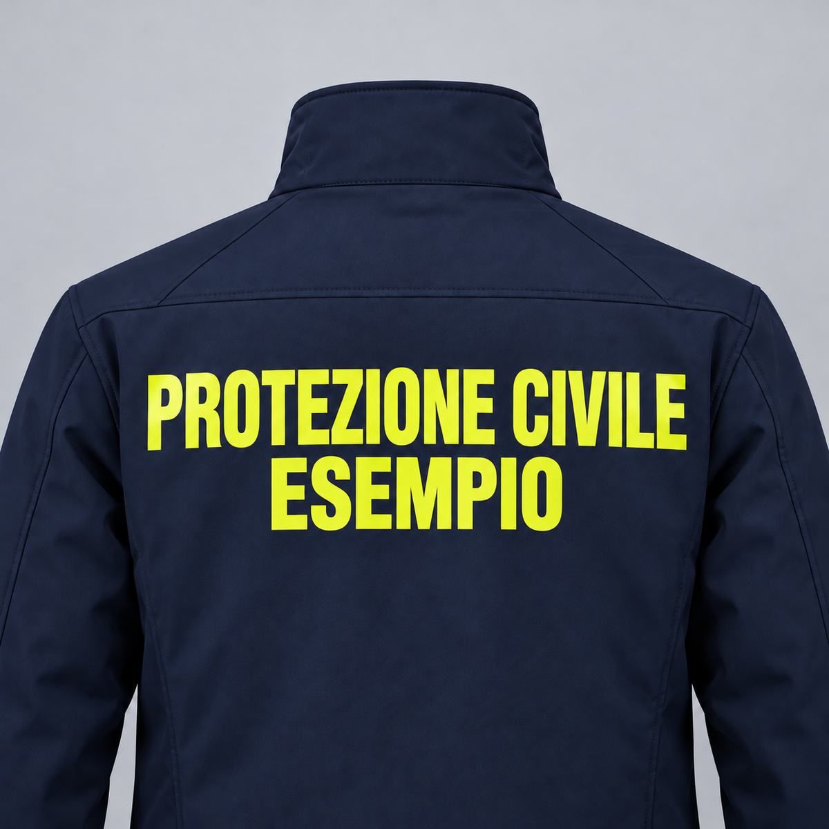 Trasfert stampa su DORSO "PROTEZIONE CIVILE + PERSONALIZZATO" Rifrangente Giallo