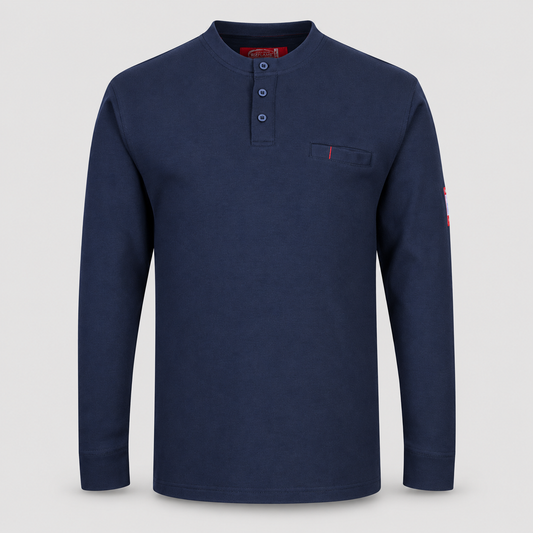 Maglia FR con bottoni art.FR32 m/lunga PWEST Blu Navy S