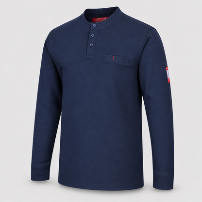 Maglia FR con bottoni art.FR32 m/lunga PWEST Blu Navy