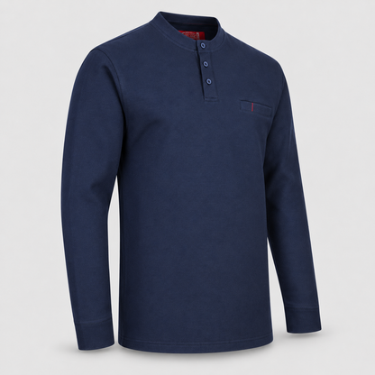 Maglia FR con bottoni art.FR32 m/lunga PWEST Blu Navy