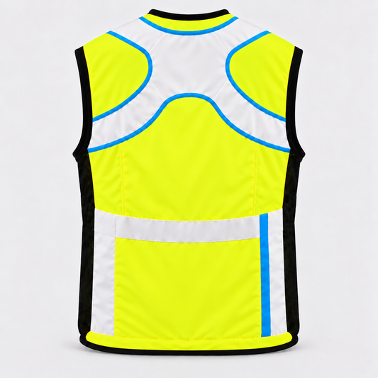 Gilet Serie POWER tipo SOCCORSO ALPINO Giallo Fluo/Ciano