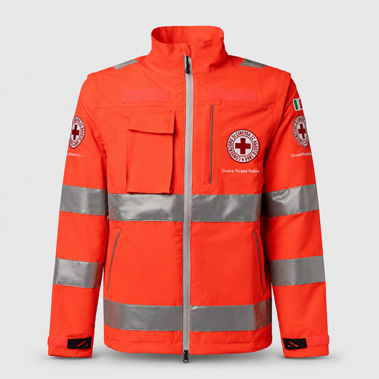 Giubbino intervento CRI ALTA VISIBILITA' ITEM ALL. B1 Rosso Fluo XL