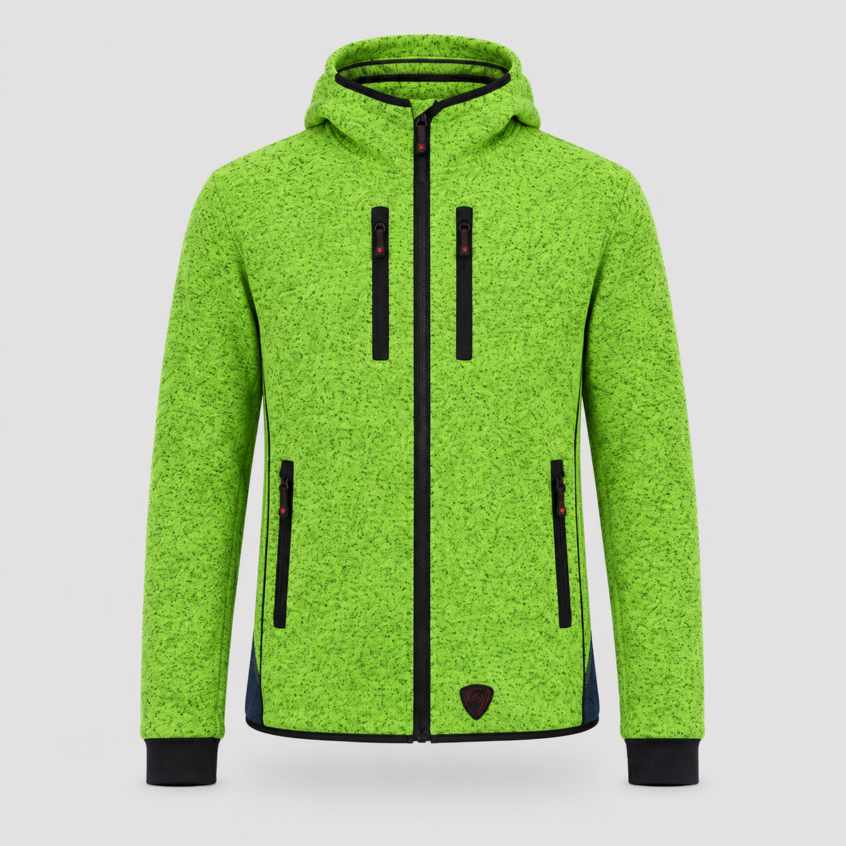 Giubbino GIUBTEC WOOL lavorato a maglia Giallo Fluo/Blu Navy