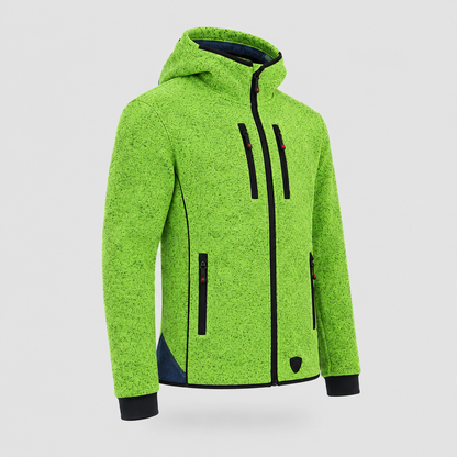 Giubbino GIUBTEC WOOL lavorato a maglia Giallo Fluo/Blu Navy