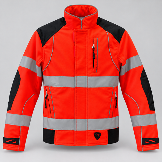 Giubbino Softshell GIUBTEC CLIMBING Rosso Fluo/Nero