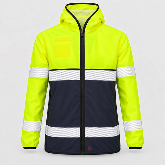 Guscio MAIA Idrorepellente EN20471/EN343 Giallo Fluo/Blu Navy