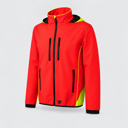 Giubbino Softshell JUPITER Rosso Fluo/Giallo Fluo