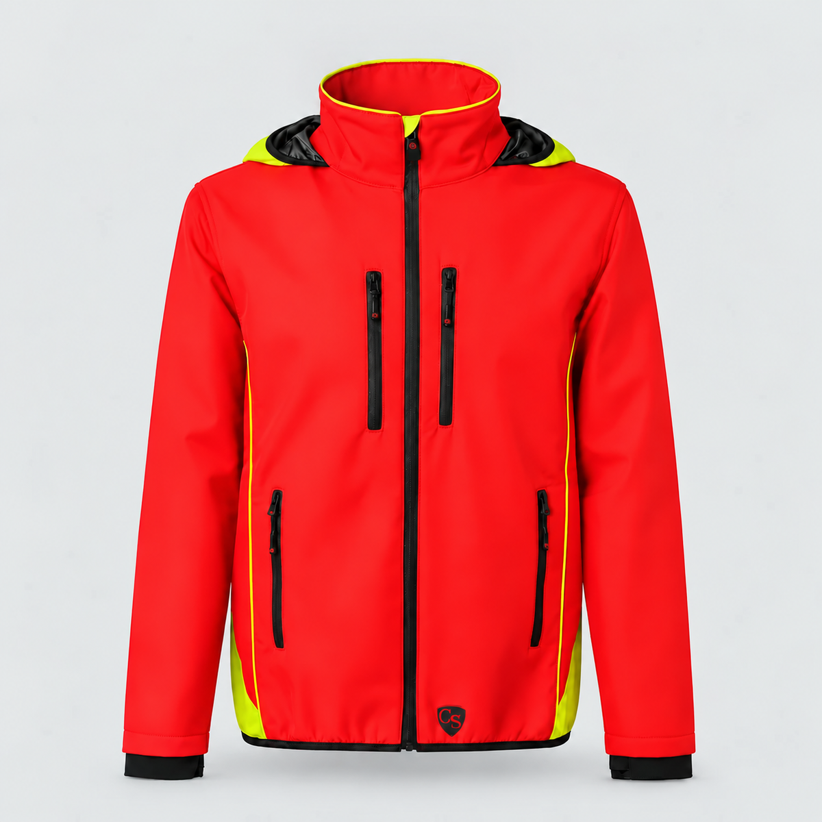 Giubbino Softshell JUPITER Rosso Fluo/Giallo Fluo