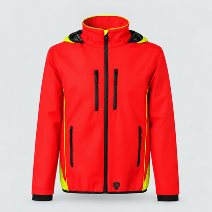 Giubbino Softshell JUPITER Rosso Fluo/Giallo Fluo