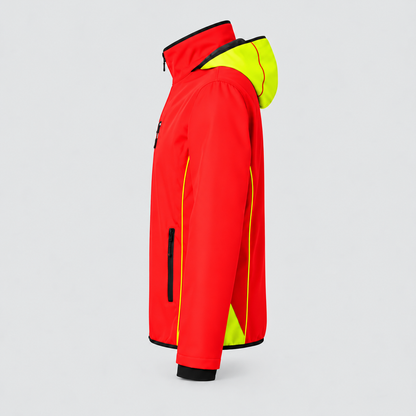 Giubbino Softshell JUPITER Rosso Fluo/Giallo Fluo
