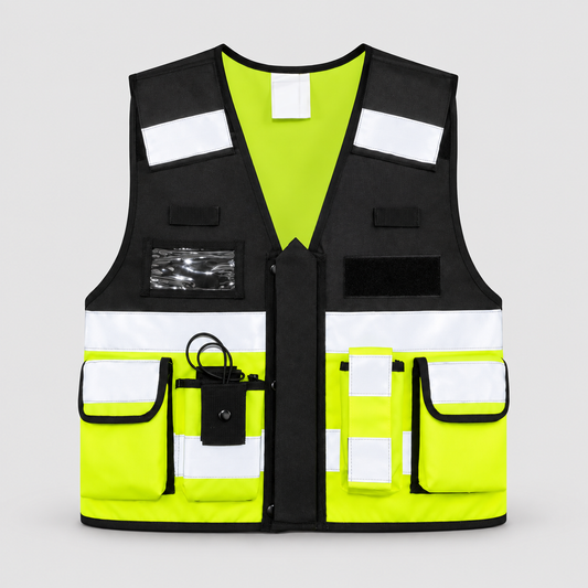 Gilet tattico art. KXTAC TACTICAL VEST Nero/Giallo Fluo M-XL