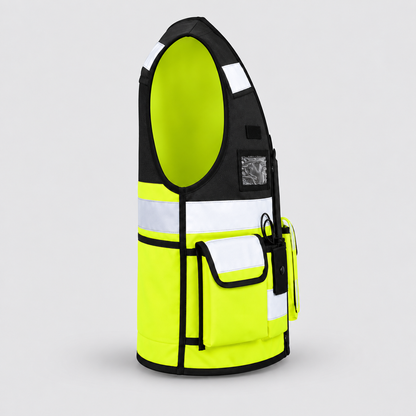 Gilet tattico art. KXTAC TACTICAL VEST Nero/Giallo Fluo M-XL