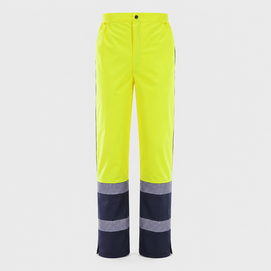 Pantapioggia/Sovrapantalone PC - impermeabile Blu Navy/Giallo Fluo