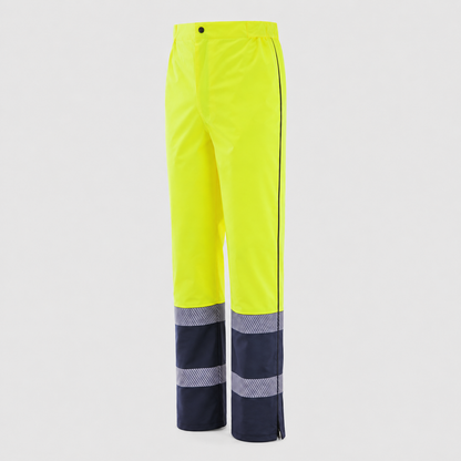 Pantapioggia/Sovrapantalone PC - impermeabile Blu Navy/Giallo Fluo