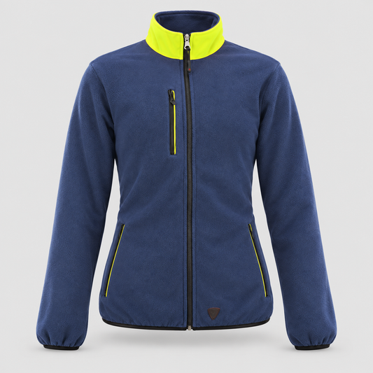 Maglione in Pile art. PILE 3S Blu Navy/Giallo Fluo