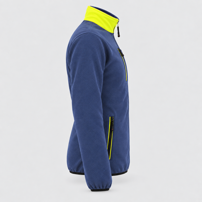 Maglione in Pile art. PILE 3S Blu Navy/Giallo Fluo