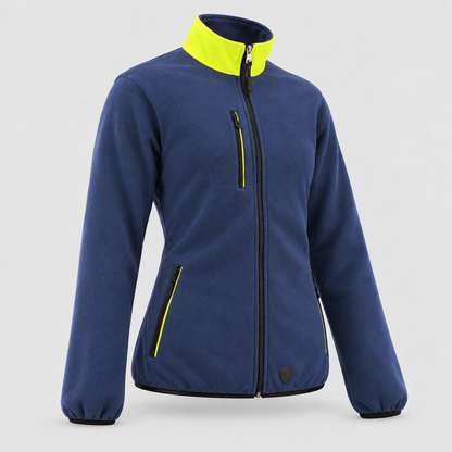 Maglione in Pile art. PILE 3S Blu Navy/Giallo Fluo