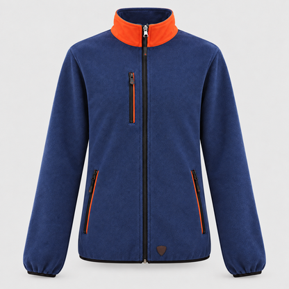 Maglione in Pile art. PILE 3S Blu Navy / Rosso Fluo