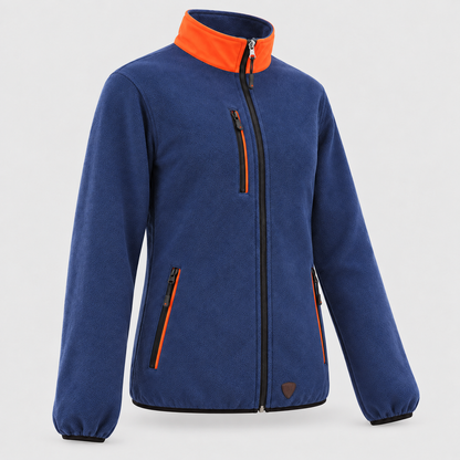 Maglione in Pile art. PILE 3S Blu Navy / Rosso Fluo