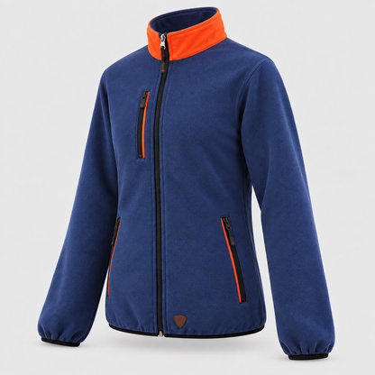 Maglione in Pile art. PILE 3S Blu Navy / Rosso Fluo