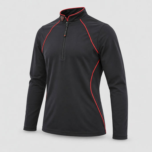 Maglia Termica WIND BLIZZARD poliammide/elastan Nero/Rosso Fluo