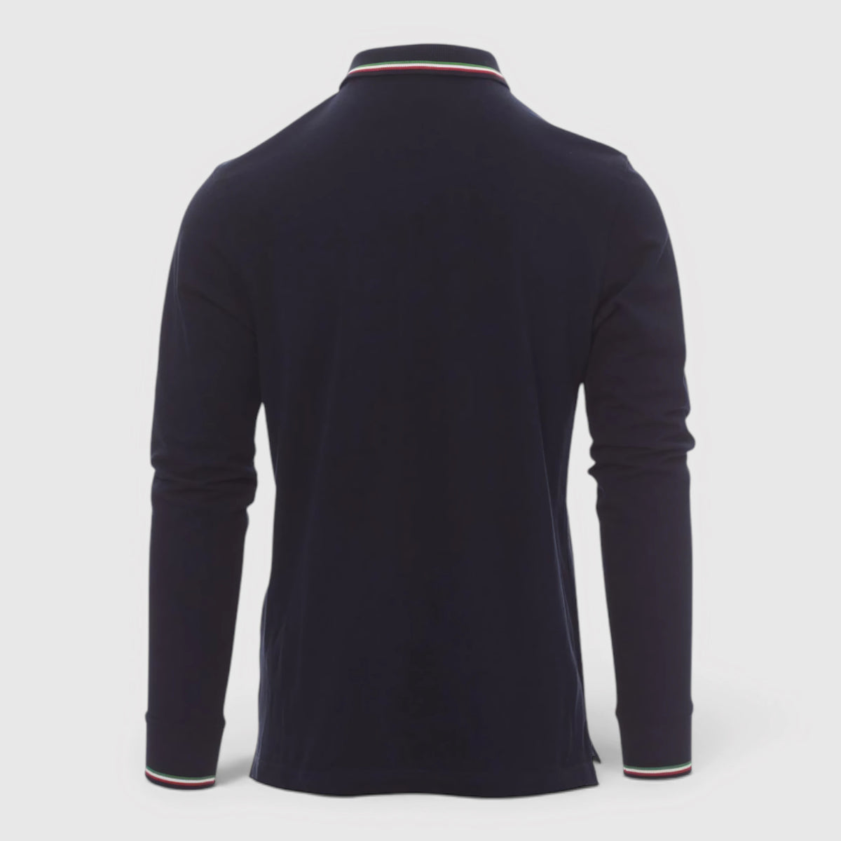 Polo 100% cotone piquet TRICOLORE PAYPER M/LUNGA Blu Navy