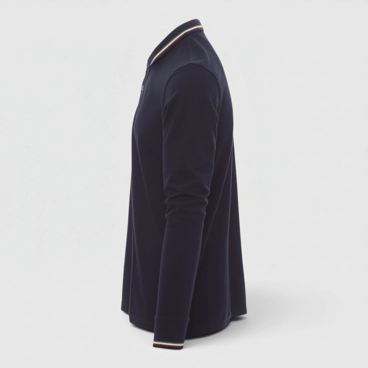 Polo 100% cotone piquet TRICOLORE PAYPER M/LUNGA Blu Navy