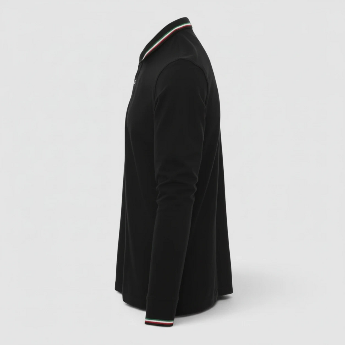 Polo 100% cotone piquet TRICOLORE PAYPER M/LUNGA Nero