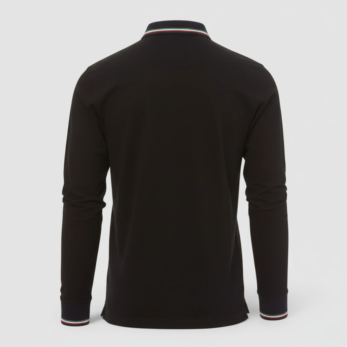 Polo 100% cotone piquet TRICOLORE PAYPER M/LUNGA Nero