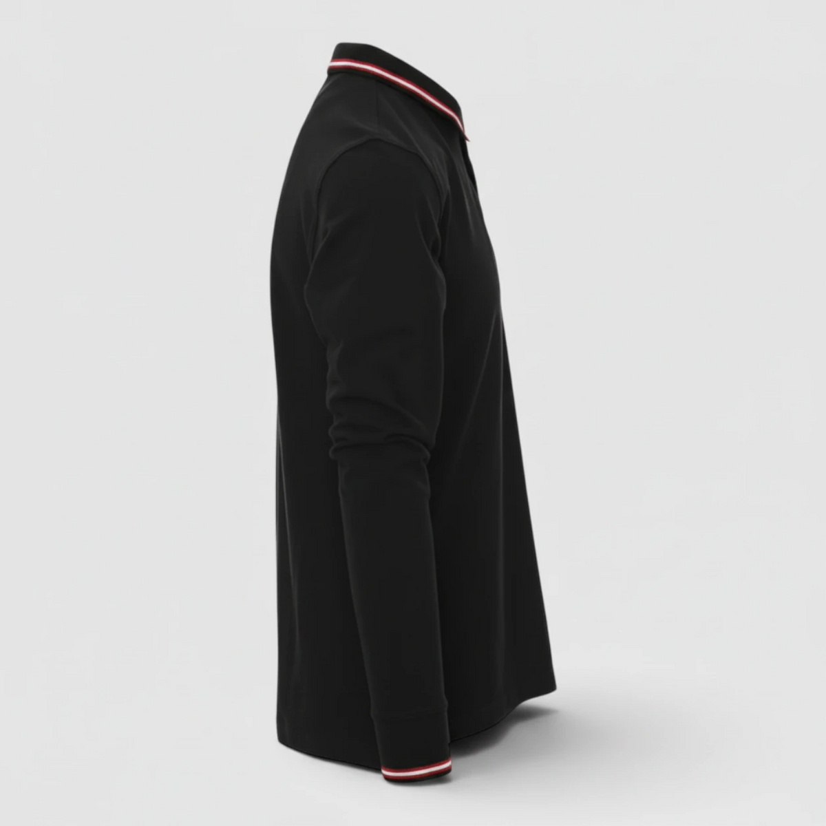 Polo 100% cotone piquet TRICOLORE PAYPER M/LUNGA Nero