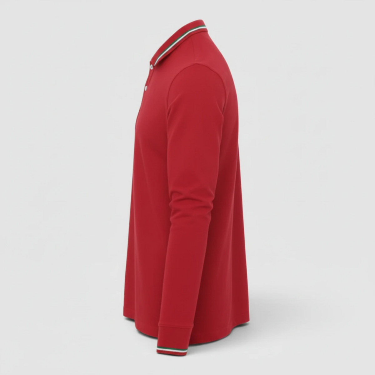 Polo 100% cotone piquet TRICOLORE PAYPER M/LUNGA Rosso Ban