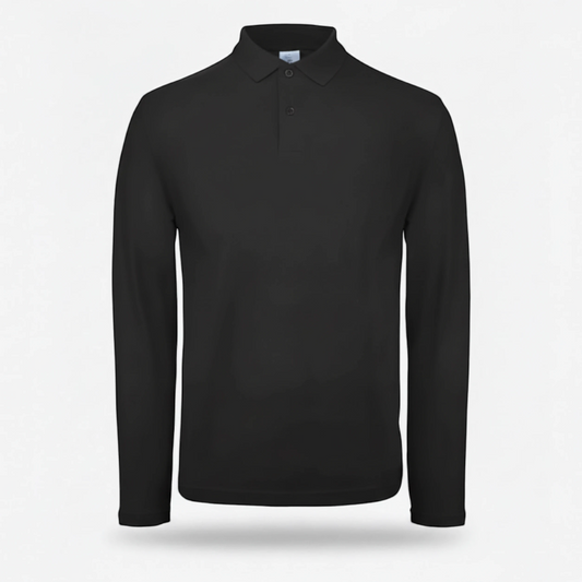 Polo BCPUI12 B&C Action Wear M/lunga 100%cot 180 gr/m2 Nero