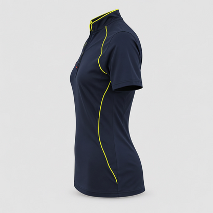 Polo Tecnica BLITZ manica corta poliammide/elastan Blu Navy/Giallo Fluo