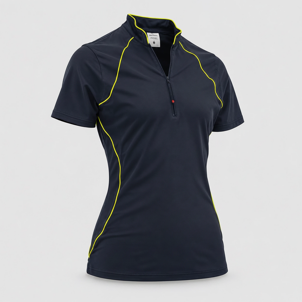 Polo Tecnica BLITZ manica corta poliammide/elastan Blu Navy/Giallo Fluo