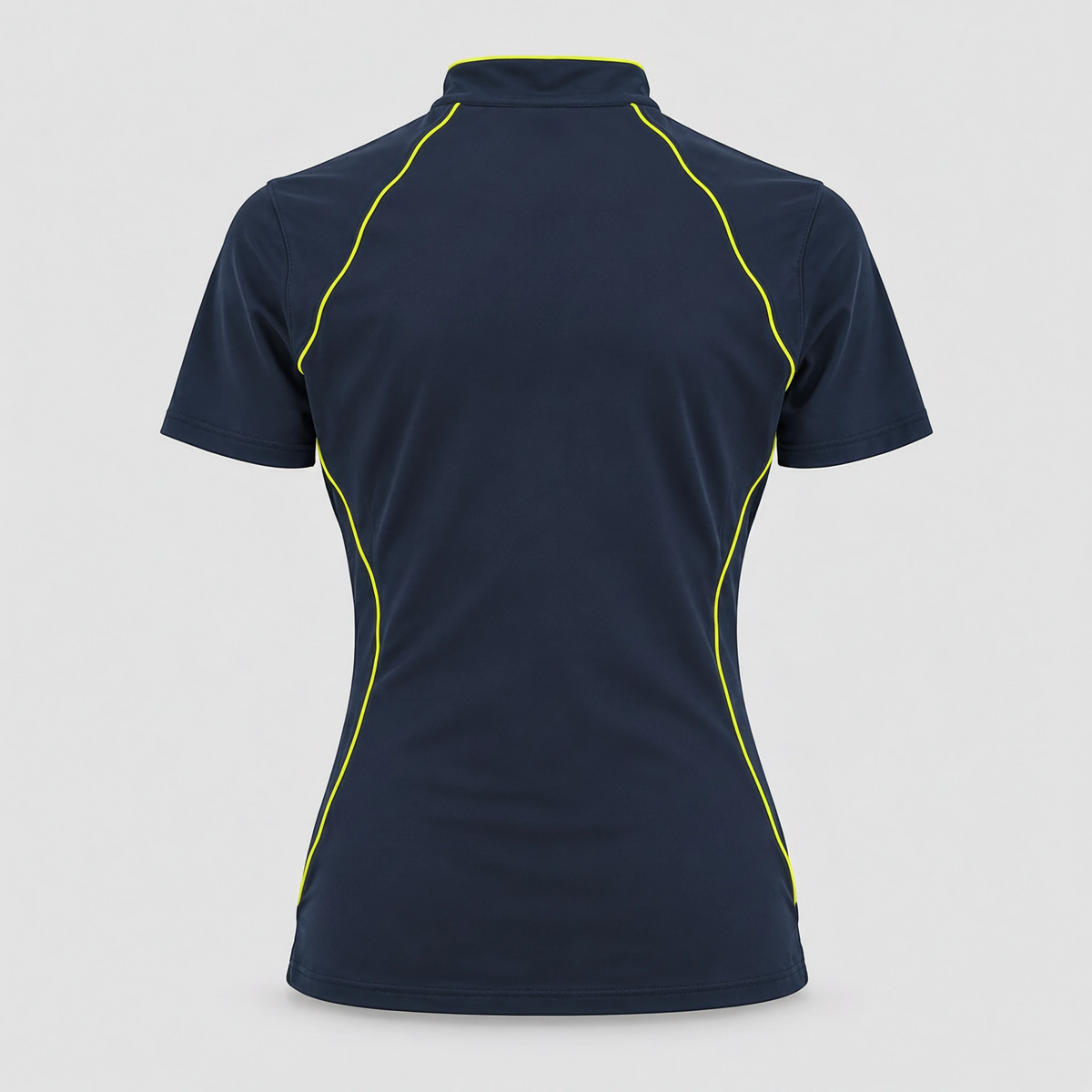 Polo Tecnica BLITZ manica corta poliammide/elastan Blu Navy/Giallo Fluo