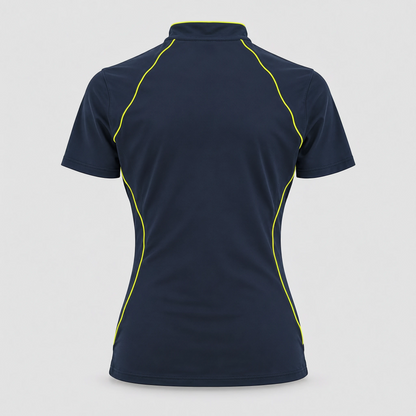 Polo Tecnica BLITZ manica corta poliammide/elastan Blu Navy/Giallo Fluo