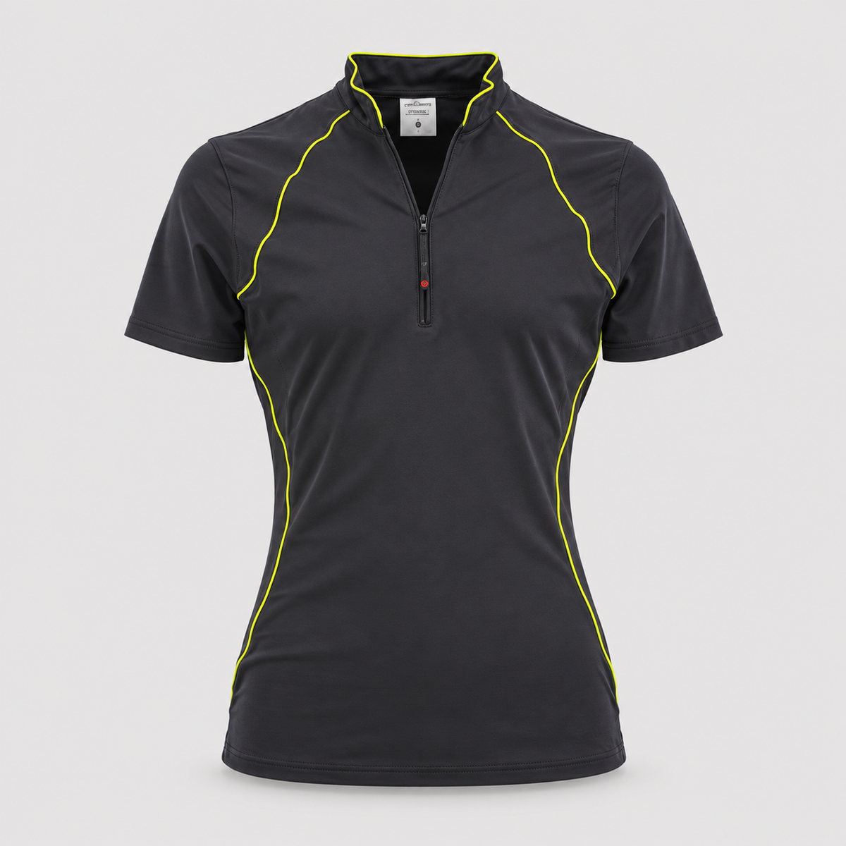 Polo Tecnica BLITZ manica corta poliammide/elastan Nero/Giallo Fluo