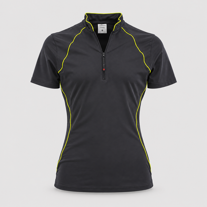 Polo Tecnica BLITZ manica corta poliammide/elastan Nero/Giallo Fluo