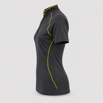 Polo Tecnica BLITZ manica corta poliammide/elastan Nero/Giallo Fluo