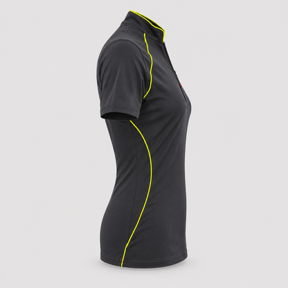 Polo Tecnica BLITZ manica corta poliammide/elastan Nero/Giallo Fluo