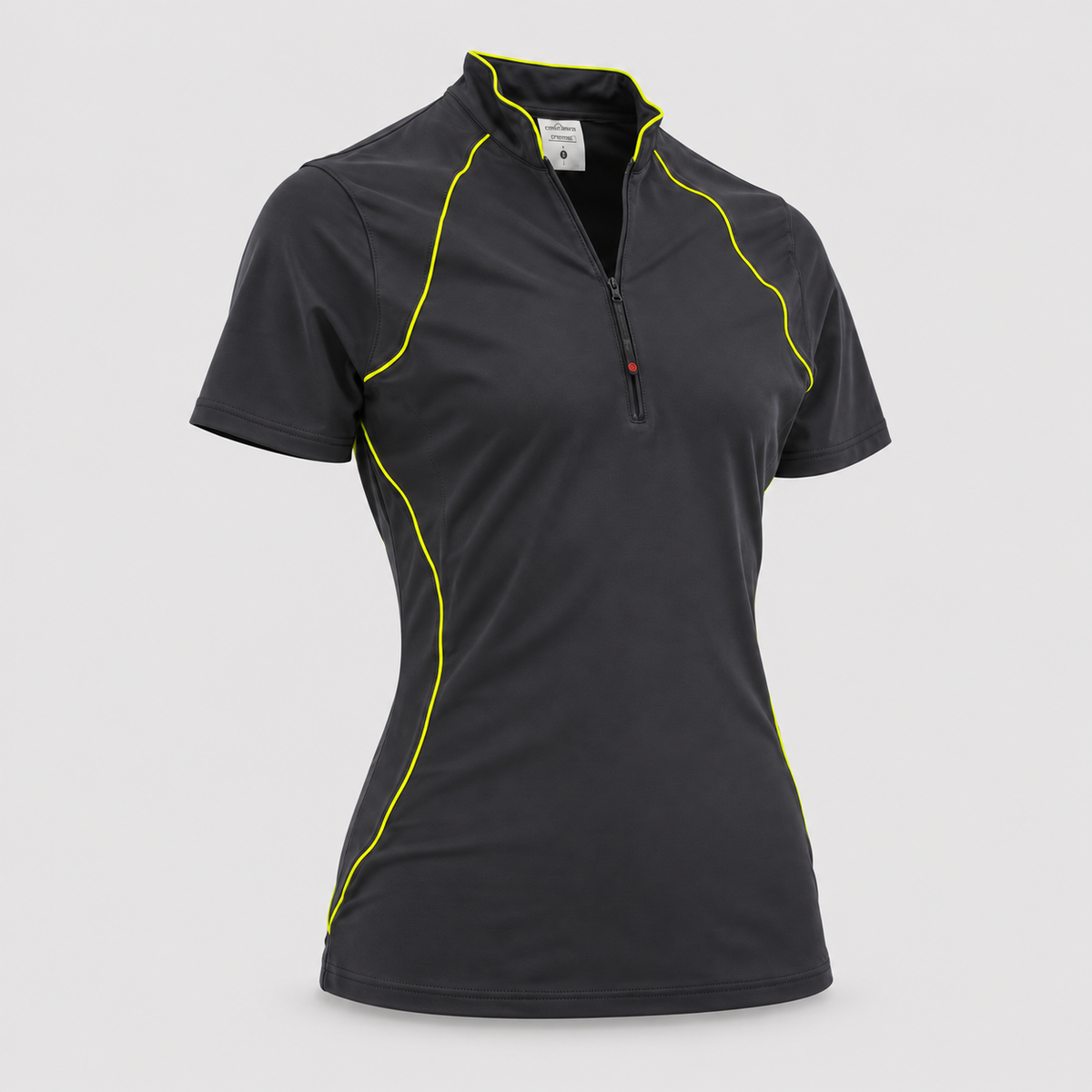 Polo Tecnica BLITZ manica corta poliammide/elastan Nero/Giallo Fluo