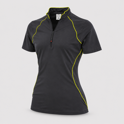 Polo Tecnica BLITZ manica corta poliammide/elastan Nero/Giallo Fluo